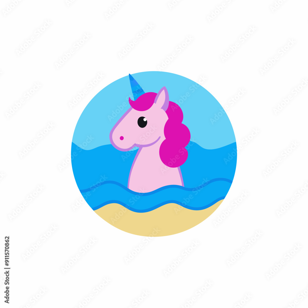 unicorn in a realistic style with beach unicorn in a realistic style with beach