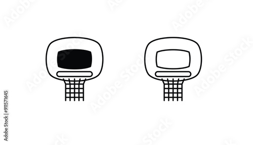 Basketball Hoop icon design with white background stock illustration