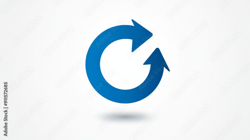 A blue circular arrow rotating clockwise.