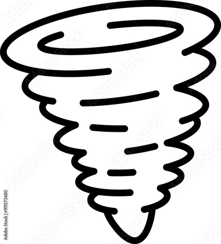 Tornado icon. Weather symbol. Linear style.