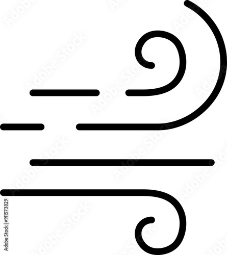 Wind icon. Weather symbol. Linear style.