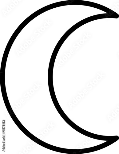 Moon icon. Weather symbol. Linear style.