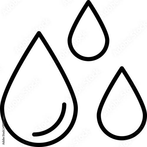 Drop icon. Weather symbol. Linear style.