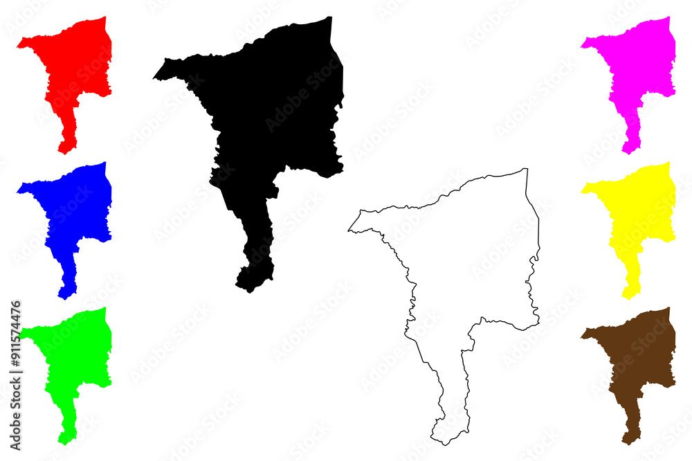 Obraz premium Ciales municipality (Commonwealth of Puerto Rico, Porto Rico, PR, Unincorporated territories of the United States) map vector illustration, scribble sketch Ciales map