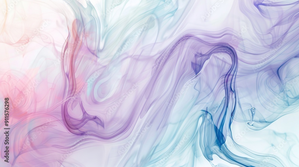 Abstract Swirls of Purple and Blue Ink Flowing Gracefully on White Background Abstract Swirls of Purple and Blue Ink Flowing Gracefully on White Background