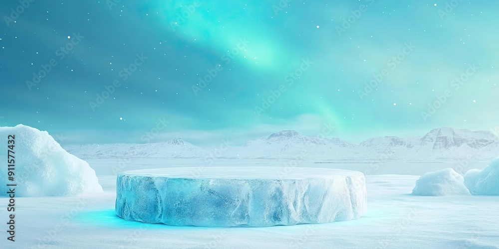 Landscape photography, there is a fairly wide circular podium made of ice rocks
Landscape photography, there is a fairly wide circular podium made of ice rocks