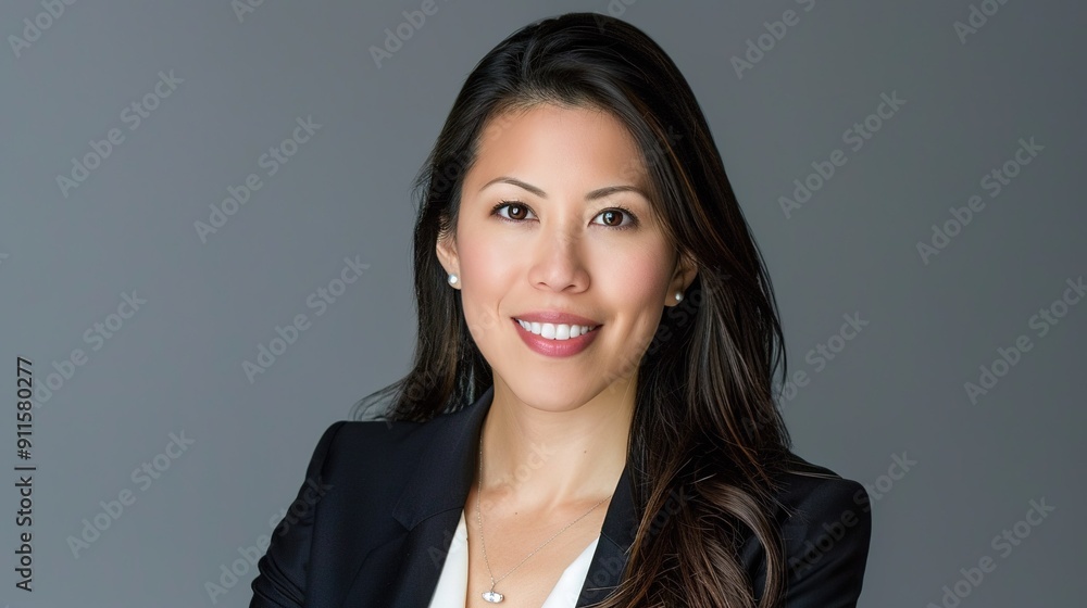 Professional Woman Posing Confidently Against Plain Background in Business Attire Professional Woman Posing Confidently Against Plain Background in Business Attire