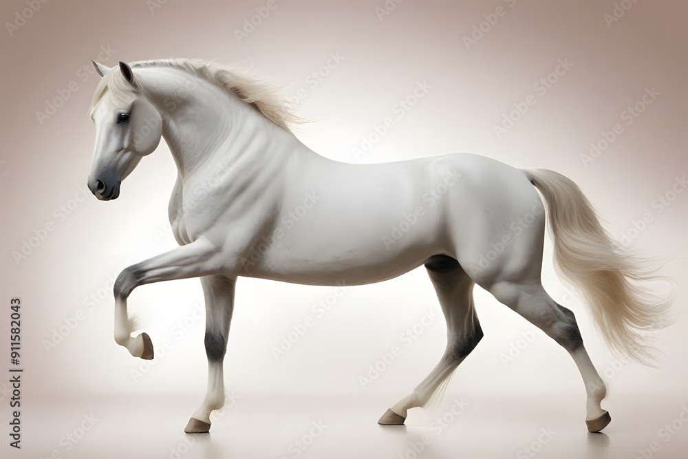 Obraz premium White Horse in Motion