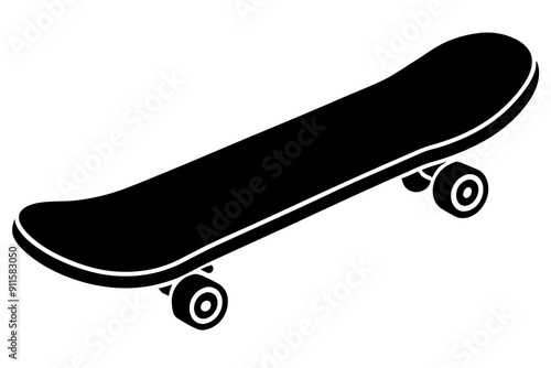 Skateboard icon silhouette vector, skateboard sport illustration

