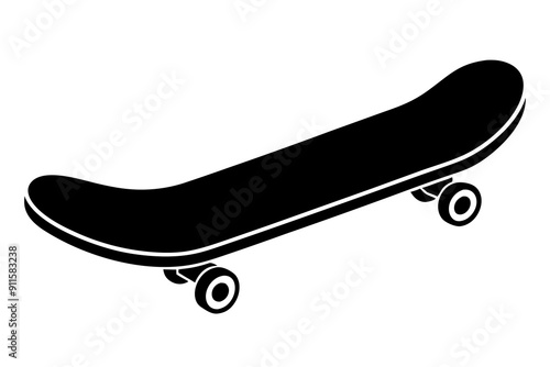 Skateboard icon silhouette vector, skateboard sport illustration

