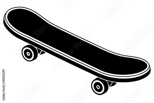 Skateboard icon silhouette vector, skateboard sport illustration

