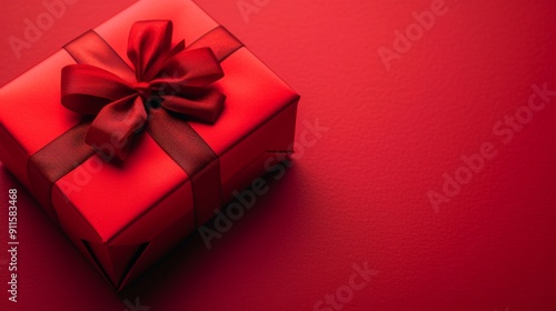 Wallpaper Mural Close-up shot of a beautifully wrapped Christmas gift box with a shiny ribbon Torontodigital.ca