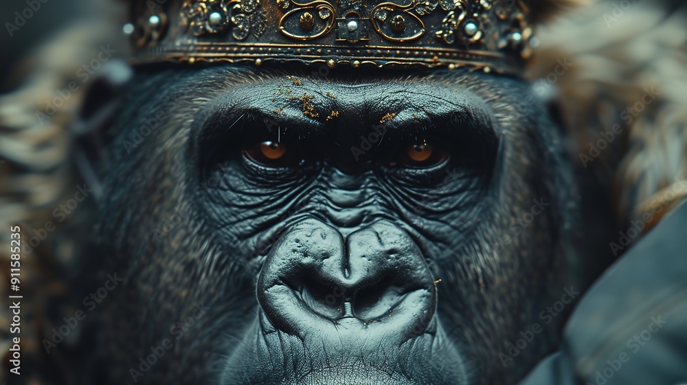 strict gorilla with a crown strict gorilla with a crown
