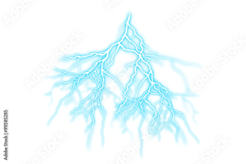 Lightning flash overlay isolated on transparent background