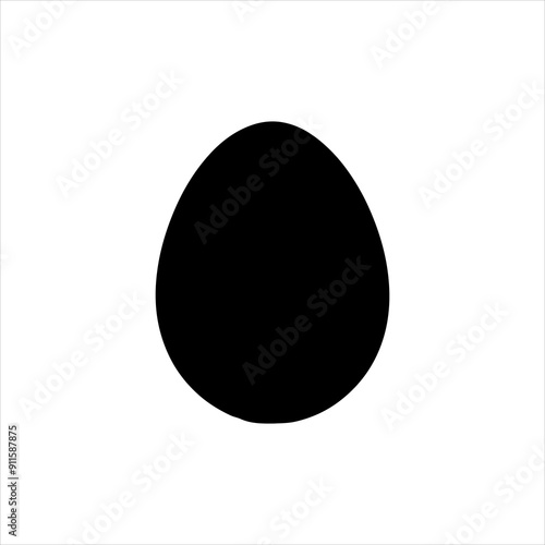 Single egg silhouette vector illustration on white background