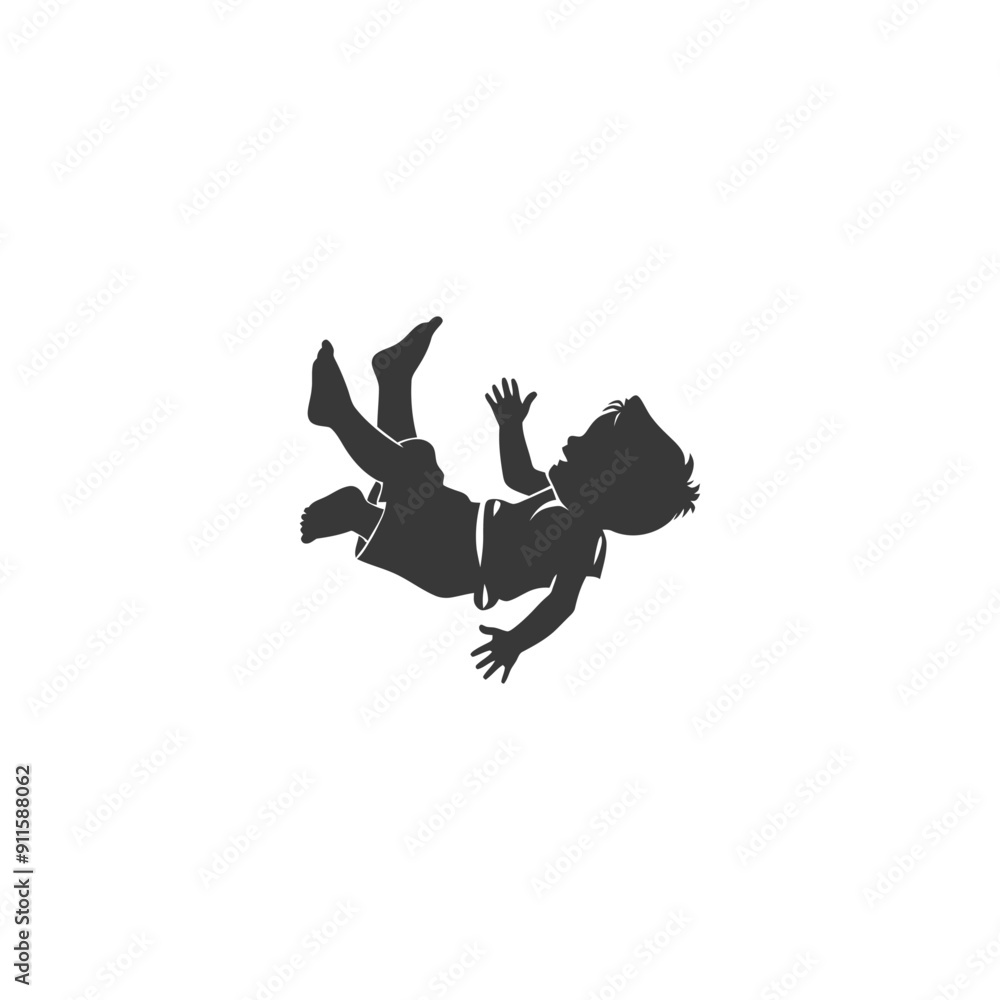 Obraz premium Silhouette of a Child Falling Backwards