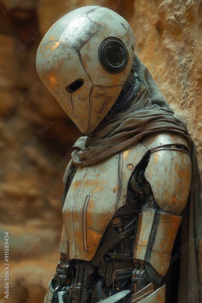 raw sci-fi photo of an ancient robot. low lighting, high sharpness and ...