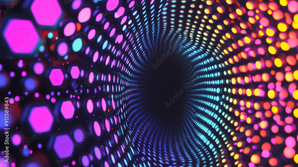 Abstract black background with pastel colorful technology futuristic Virtual reality illustration, fiberoptic connection Innovation and telecommunications with moving lines and coordinates. 3d render Abstract black background with pastel colorful technology futuristic Virtual reality illustration, fiberoptic connection Innovation and telecommunications with moving lines and coordinates. 3d render