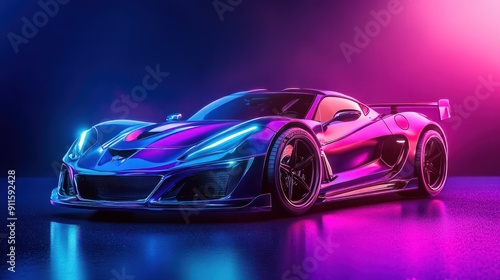 Luxury super car for fast sports on premium lighting background