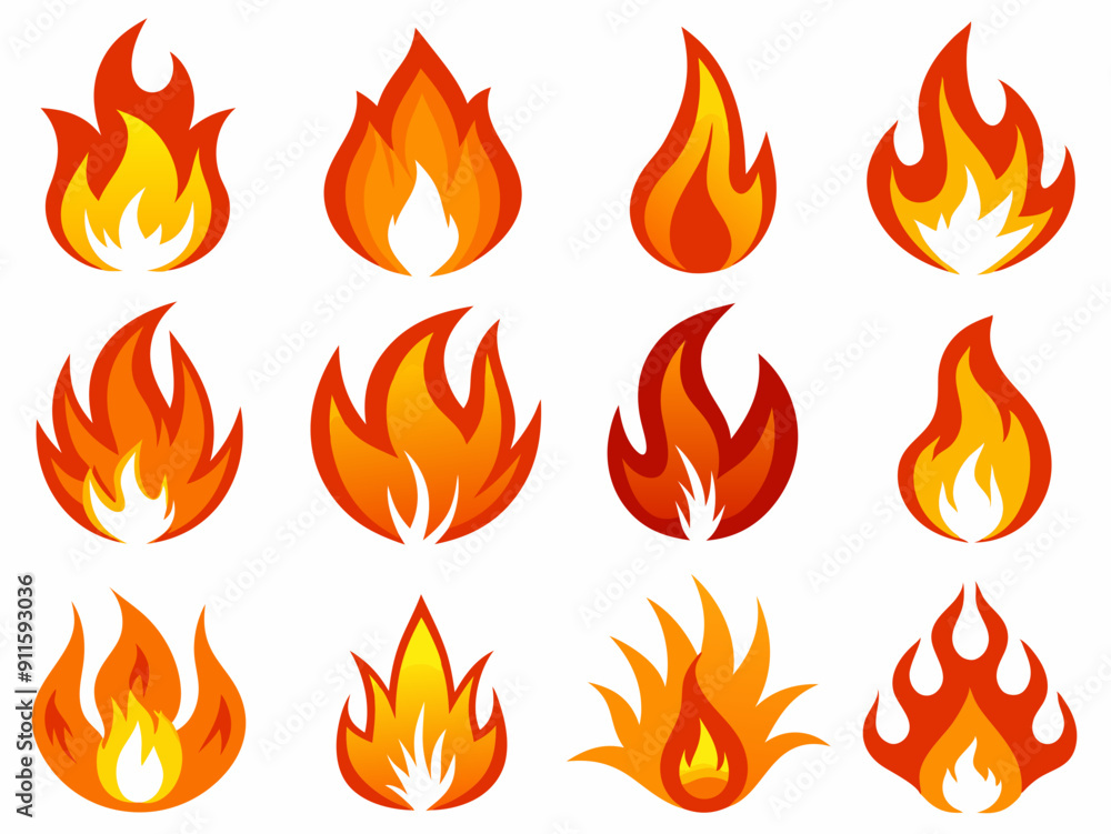 fire flames set vector fire flames set vector