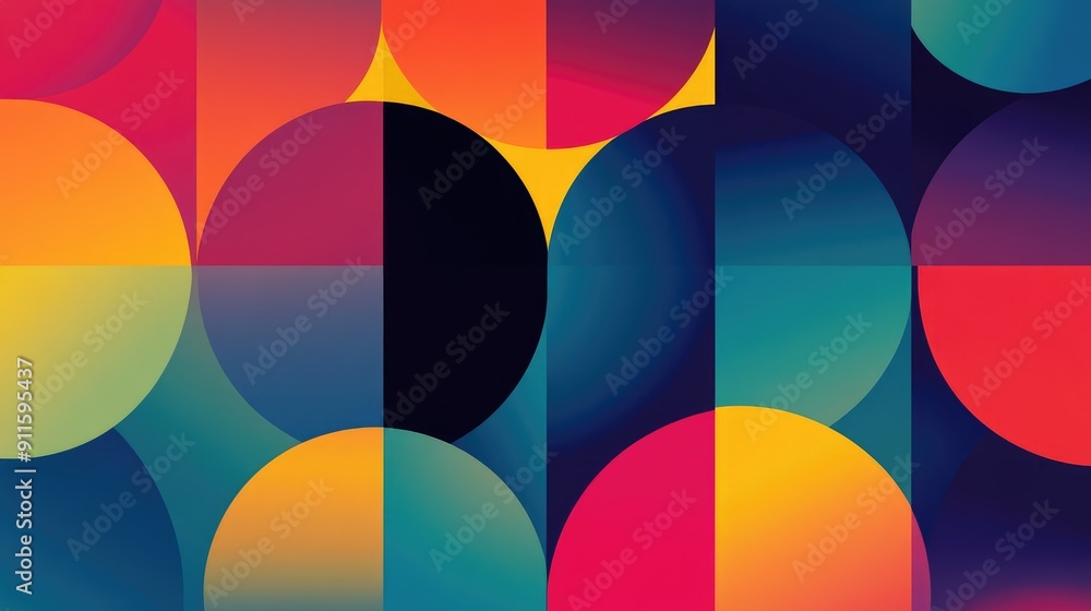 Gradient geometric shapes forming a dynamic pattern Gradient geometric shapes forming a dynamic pattern