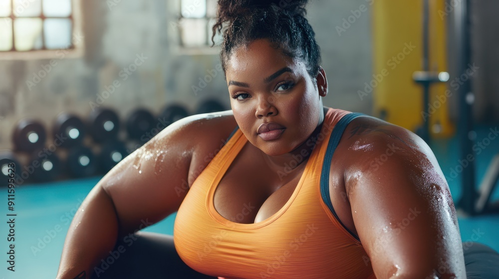 plus-size-overweight-black-woman-in-sportwear-doing-sport-exercises-at