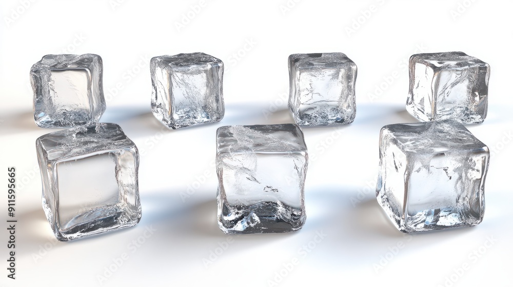 PNG clear ice cubes. cut out element set PNG clear ice cubes. cut out element set