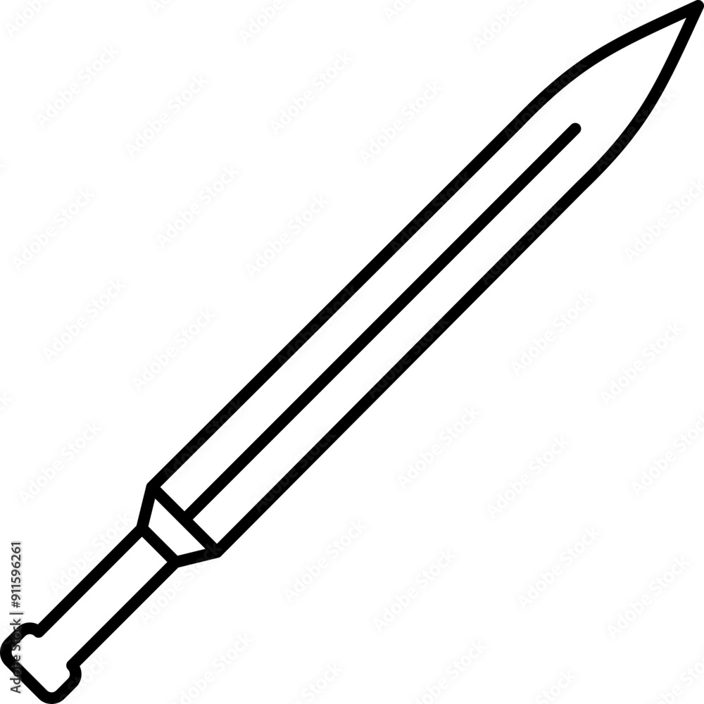 Sword icon. Weapon symbol. Linear style. Sword icon. Weapon symbol. Linear style.