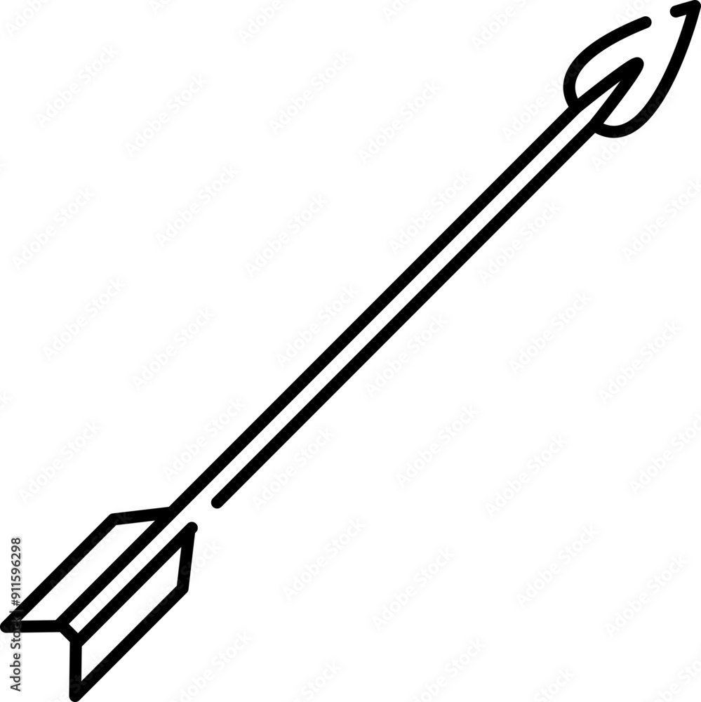 Arrow icon. Weapon symbol. Linear style. Arrow icon. Weapon symbol. Linear style.