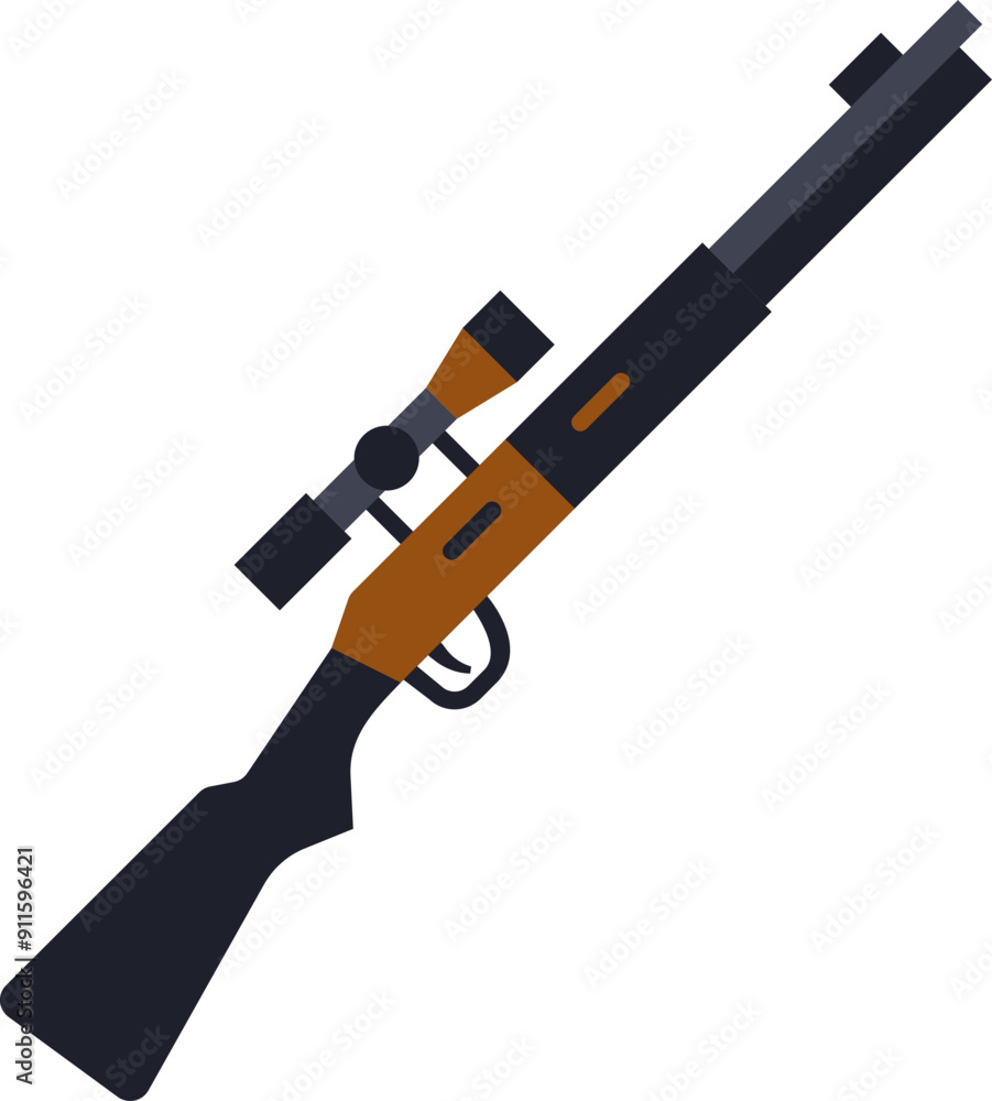 Sniper rifle icon. Weapon symbol. Flat style. Sniper rifle icon. Weapon symbol. Flat style.