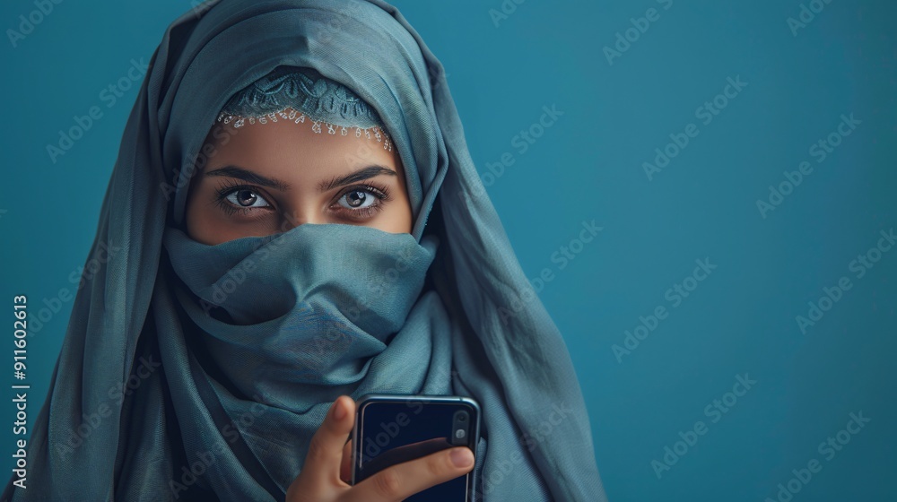Woman in Hijab Using Smartphone Woman in Hijab Using Smartphone