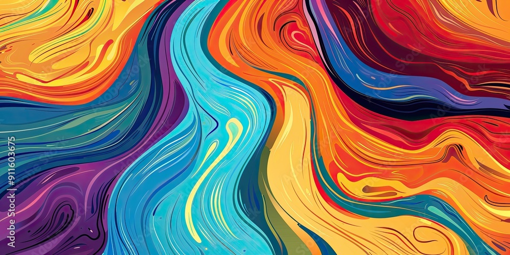 Abstract swirl painting with vibrant colors. Abstract swirl painting with vibrant colors.
