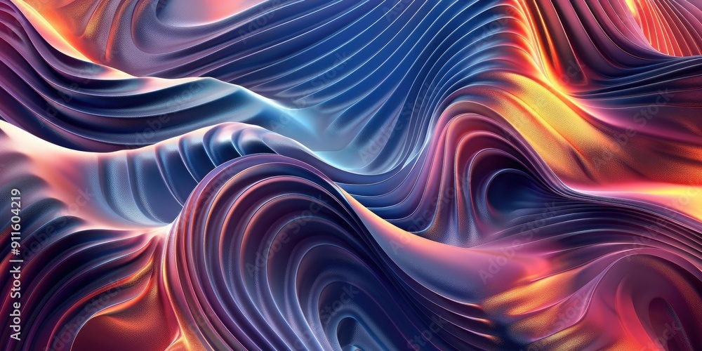 Fototapeta premium Abstract colorful flowing waves.