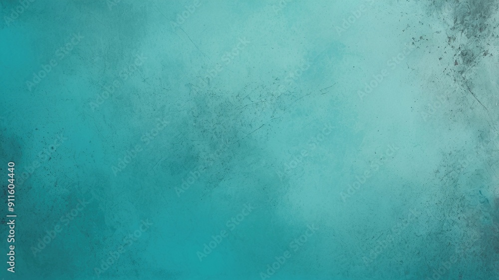 Obraz premium Bright turquoise blue abstract textured erroded wall background. Grunge concrete texture wallpaper design. Blank dusty paper pattern cyan backdrop. 
