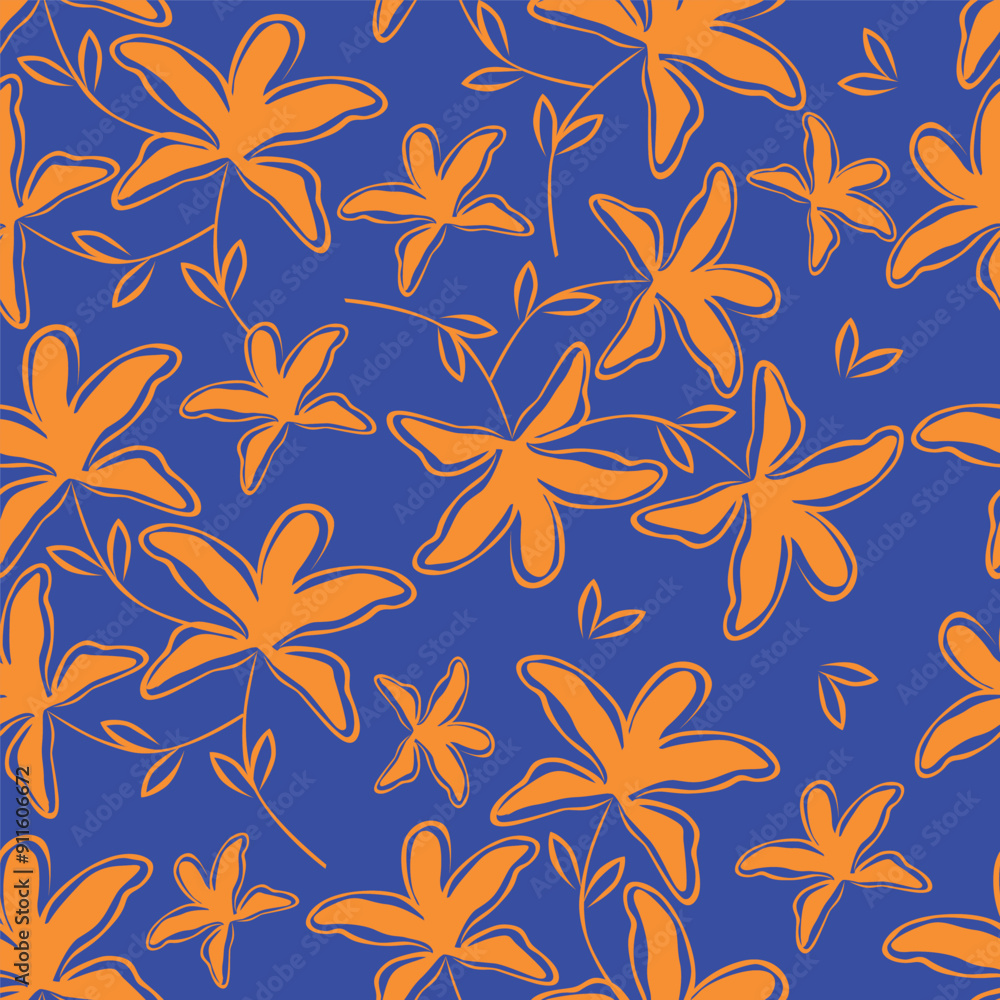 seamless vector flower pattern on background seamless vector flower pattern on background