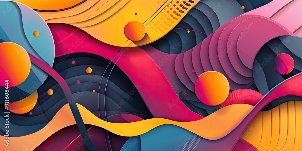 Obraz premium Abstract colorful background with curved shapes.