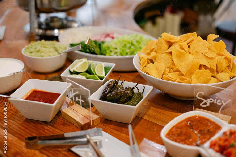 Table of Toppings for Tacos and Nachos Table of Toppings for Tacos and Nachos