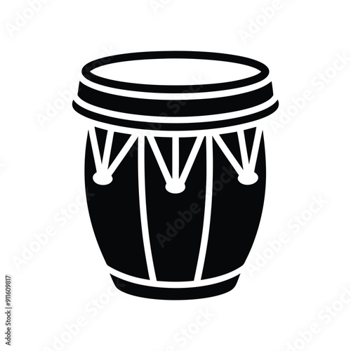 Conga drum flat web icon,Conga logo design. Percussion instrument simple conga drum sign silhouette icon invert color. Conga solid black icon vector design, Musical instruments concept,congas vector