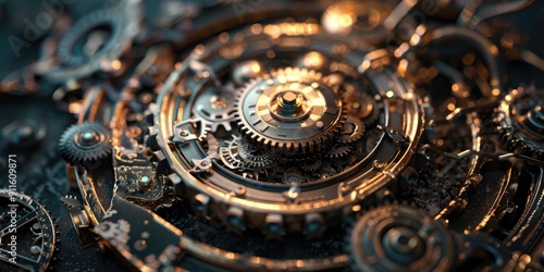 Wallpaper Mural Close-up of intricate clockwork gears. Torontodigital.ca