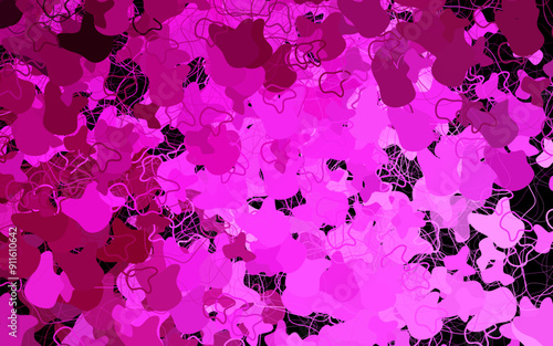 Dark Pink vector texture with abstract forms.