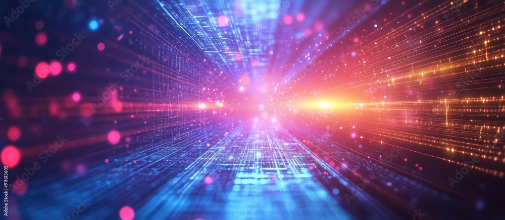 Abstract digital technology background with corporate themes and particle effects for business presentations and broadcasts Abstract digital technology background with corporate themes and particle effects for business presentations and broadcasts