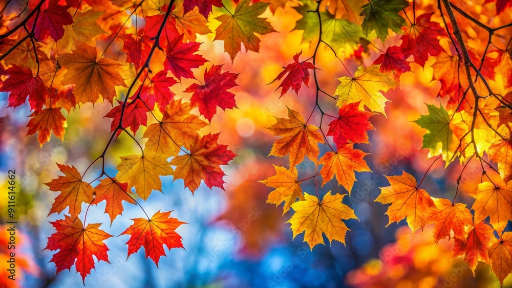 Autumnal Maple Leaves Against a Blurry Background, fall foliage , autumn leaves , nature , colorful leaves Autumnal Maple Leaves Against a Blurry Background, fall foliage , autumn leaves , nature , colorful leaves
