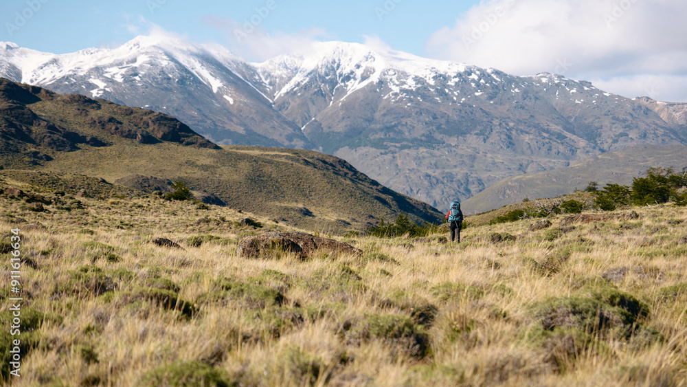 Snow-Capped Peaks and Grassy Valley Snow-Capped Peaks and Grassy Valley