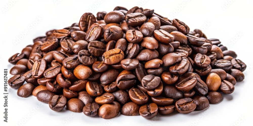 Close-Up of Roasted Coffee Beans on White Background, Food Photography, Coffee Beans, Caffeine, Beverage , Coffee Close-Up of Roasted Coffee Beans on White Background, Food Photography, Coffee Beans, Caffeine, Beverage , Coffee