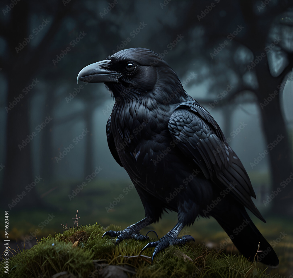 Fototapeta premium Dark Gothic Raven generative ai