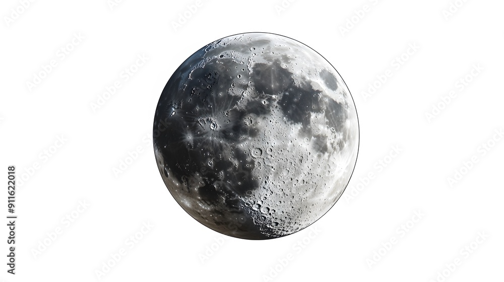 Png moon sticker, 3D rendering, transparent background Png moon sticker, 3D rendering, transparent background