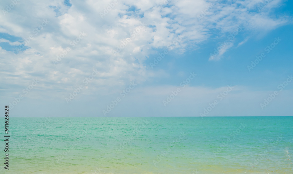 Landscape beautiful horizon summer panorama front view point tropical sea beach white sand clean and blue sky background calm Nature ocean Beautiful wave water travel at Sai Kaew Beach thailand Landscape beautiful horizon summer panorama front view point tropical sea beach white sand clean and blue sky background calm Nature ocean Beautiful wave water travel at Sai Kaew Beach thailand