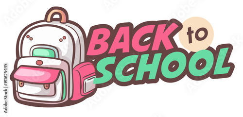 Back to school banner cartoon cute style