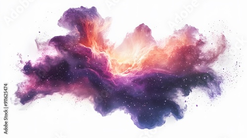 Png galaxy sticker, 3D rendering, transparent background photo