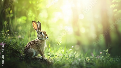 A wild hare in the wood Generative AI